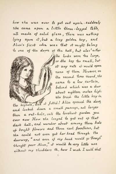 Alice vindt de Gouden Sleutel, illustratie uit Alice